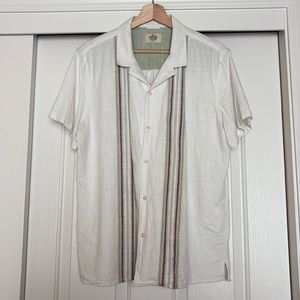Marine Layer Vertical Stripe Resort Shirt Men’s Medium White/Aqua/Peach
